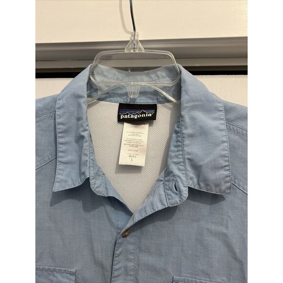 Patagonia SLICK CALM Vented Fishing Shirt, Quick Dry Blend Men's L, BLUE 52230 - Picture 2 of 13